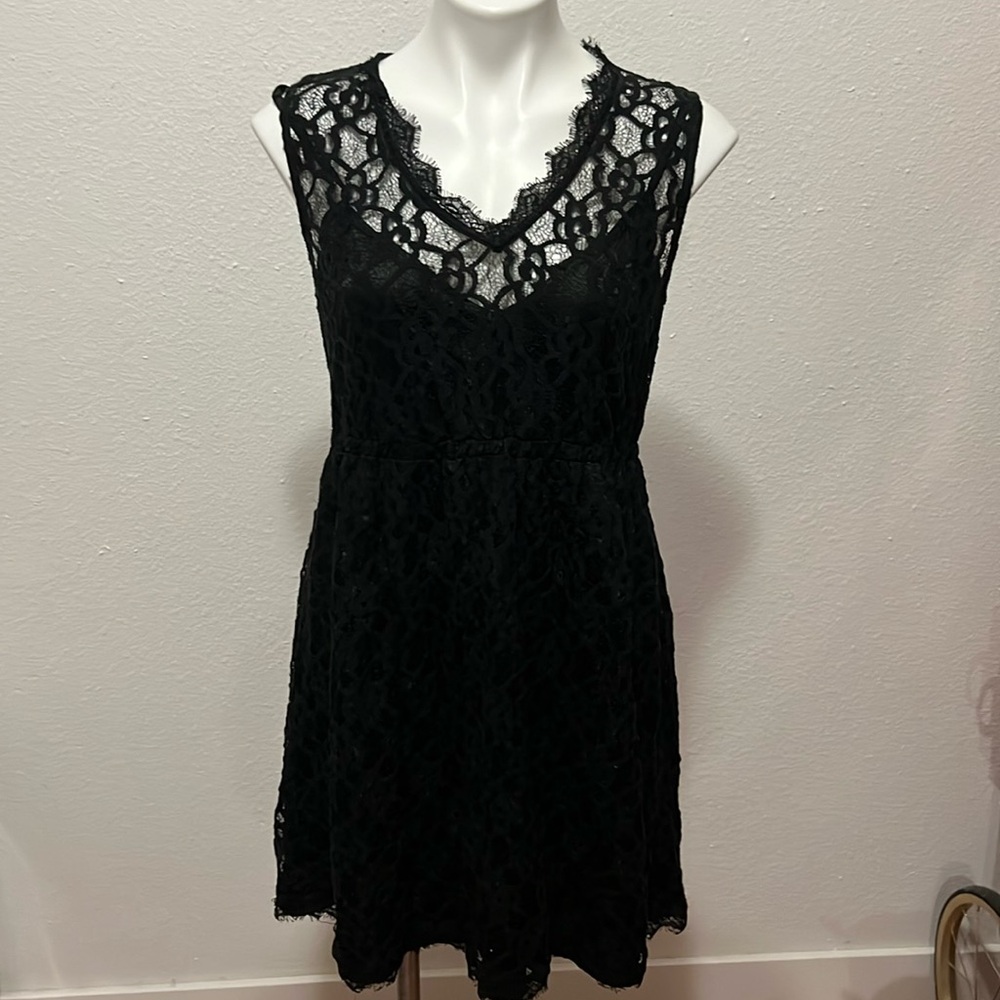 Francescas Black Lace Dress Sz L